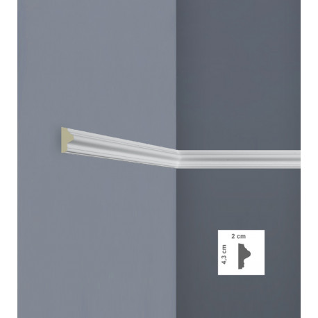 Cornice boiserie profilo da parete mm 40 spessore massimo 15 mm.