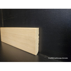 Battiscopa moderno basso in legno massello finitura grezzo alto cm 7 spessore mm 10