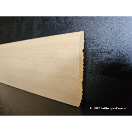 Battiscopa in legno massello grezzo bordo tondo alto cm 8 spessore mm 10