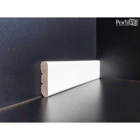 Battiscopa basso bianco standard di 4 cm spessore 12 mm pellicolato extra resistente