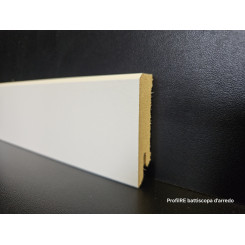 Battiscopa spessore 15 mm moderno bianco in mdf alto cm 6