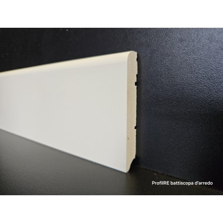 Battiscopa plastico ral 9010, pvc con dimensioni altezza mm 75 spessore mm 12