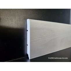 Battiscopa per pavimenti SPC in pvc espanso decoro Olmo bianco impermeabile di cm 7,5