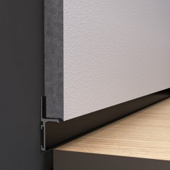 Profilo per scuretto, battiscopa invisibile interno muro colore nero