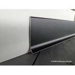Battiscopa in alluminio nero opaco alto cm 6