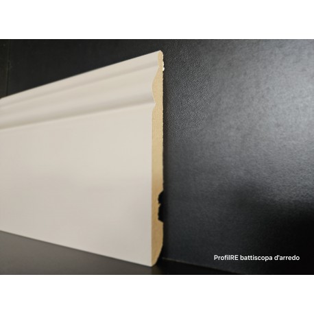 Battiscopa mdf alto bianco ducale inglese alto 13 cm spessore mm 14 verniciato NCS S 2005 Y 50R