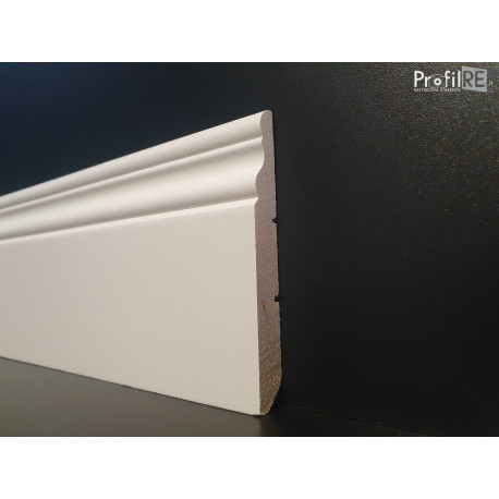 Battiscopa inglese ducale alto 12 cm in legno massello verniciato ral 1013