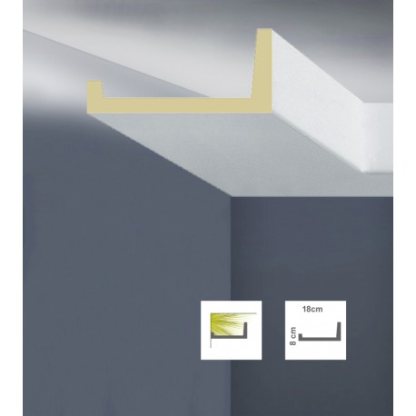 Veletta copri tenda con possibilità di alloggio led cornice profilo da verniciare cm 18