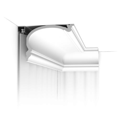 Profilo cornice angolare veletta molto grande, cm 25 x 19 scostata dal muro