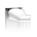 Profilo cornice angolare veletta molto grande, cm 25 x 19 bianco da verniciare diagonale cm 31,4