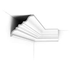 Profilo cornice angolare veletta molto grande, cm 15,9 x 14,3 bianco da verniciare