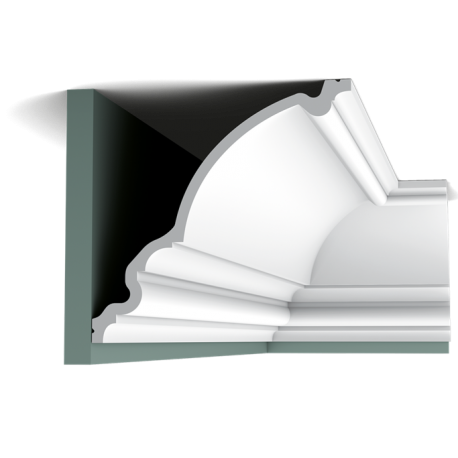Profilo cornice angolare veletta molto grande, cm 26,6 x 27,1 diagonale cm 37,5 bianco da verniciare