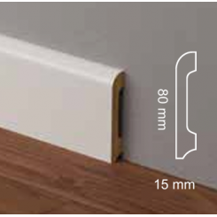 Battiscopa bianco ral 9016 bordo tondo 8 cm resistente e impermeabile sepssore mm 15