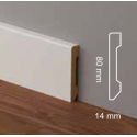 Battiscopa bianco ral 9016 bordo quadro 8 cm resistente e impermeabile spessore mm 14