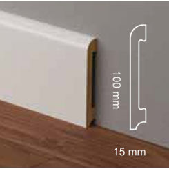 Battiscopa bianco ral 9016 bordo tondo 10 cm resistente e impermeabile sepssore mm 15