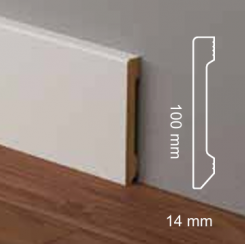 Battiscopa bianco ral 9016 bordo quadro 10 cm resistente e impermeabile sepssore mm 14