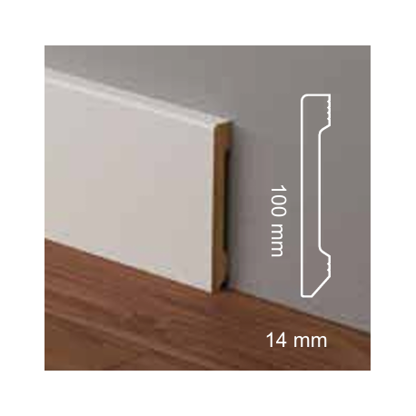 Battiscopa bianco ral 9016 bordo quadro 10 cm resistente e impermeabile sepssore mm 14