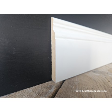 battiscopa inglese bianco ral 9016 da 10 mm di spessore EXTRA RESISTENTE verniciato alto 12 cm