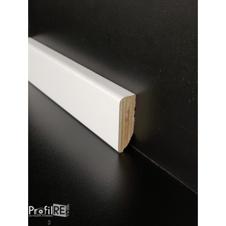 battiscopa di 4 cm bianco ral 9010 impiallacciato basso moderno spessore 13 mm