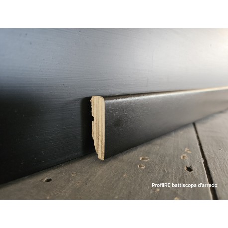 Battiscopa colore NERO da 4 cm verniciato impiallacciato basso moderno spessore mm 13