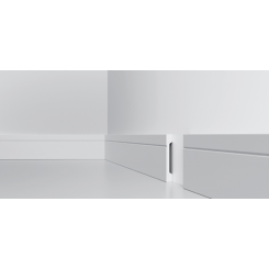 Battiscopa bianco moderno di cm 9 bianco bordo quadro resistente e impermeabile sepssore mm 14