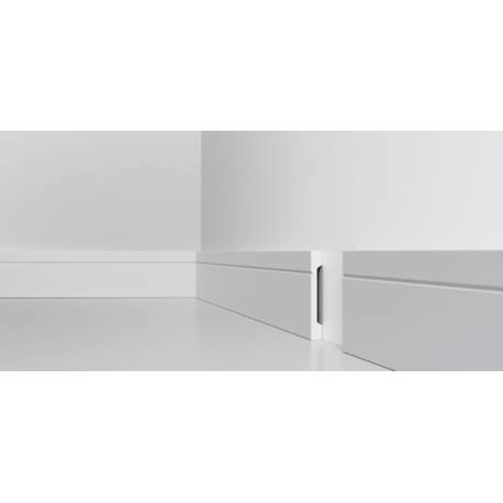 Battiscopa bianco moderno di cm 9 bianco bordo quadro resistente e impermeabile sepssore mm 14