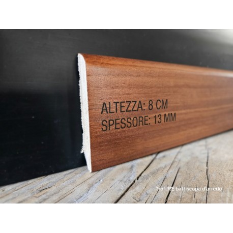 Battiscopa Afrormosia cm 8 spessore mm 13 bordo tondo