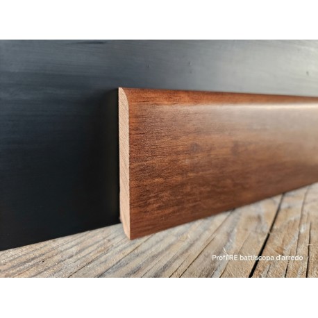 Battiscopa tinto Noce scuro cm 8 spessore mm 13 bordo tondo