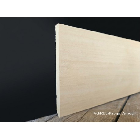 Battiscopa cm 20 moderno bordo quadro a fascia murale in legno massello grezzo non verniciato.