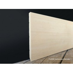 Battiscopa cm 15 moderno bordo quadro a fascia murale in legno massello grezzo non verniciato.