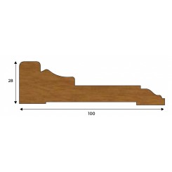 Coprifilo mostrina Barocca in legno massello finitura GREZZA cm 10