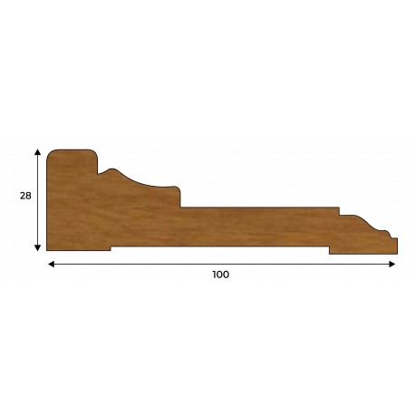 Coprifilo mostrina Barocca in legno massello finitura GREZZA cm 10