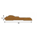 Coprifilo mostrina barocca di legno massello GREZZO mm 63 spessore mm 12