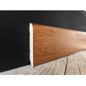 Battiscopa Iroko cm 8 impiallacciato bordo tondo spessore mm 10 verniciato