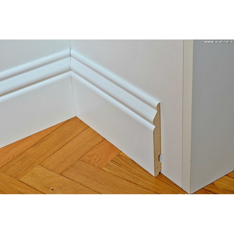 Battiscopa Ducale In Polimero - Bianco, 200x8.1x1 Cm, Resistente All'Umidità Per Cucina/Bagno - Foto 3